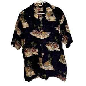 Hilo Hattie The Hawaiian Original Short Sleeve Button Down Palm Car 2xl Vacation